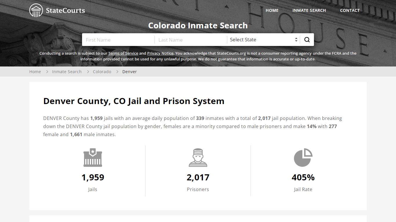 Denver County, CO Inmate Search - StateCourts